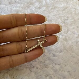 Gold Cross Pendant Necklace - Women Jewelry